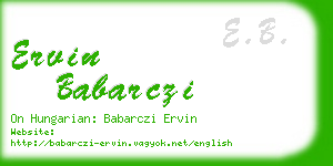 ervin babarczi business card